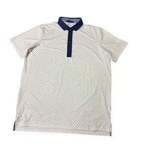 Grayson Men's Polo Shirt Navy White Short Sleeve Golf Casual‎ Summer